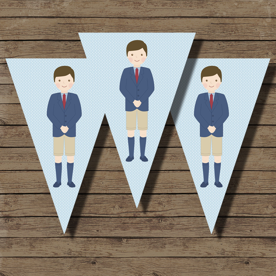 Imagen de producto:  3 banderines triangulares de comunión Carlitos