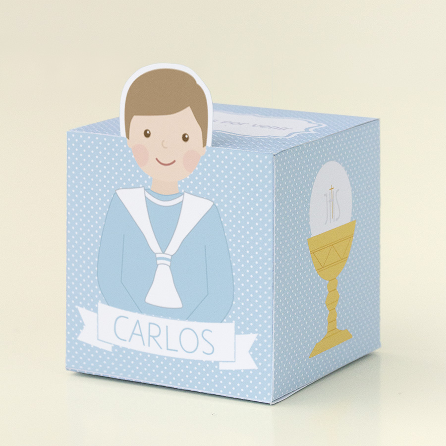 Imagen de producto: Imprimible de caja-cubo primera comunión - Carlitos