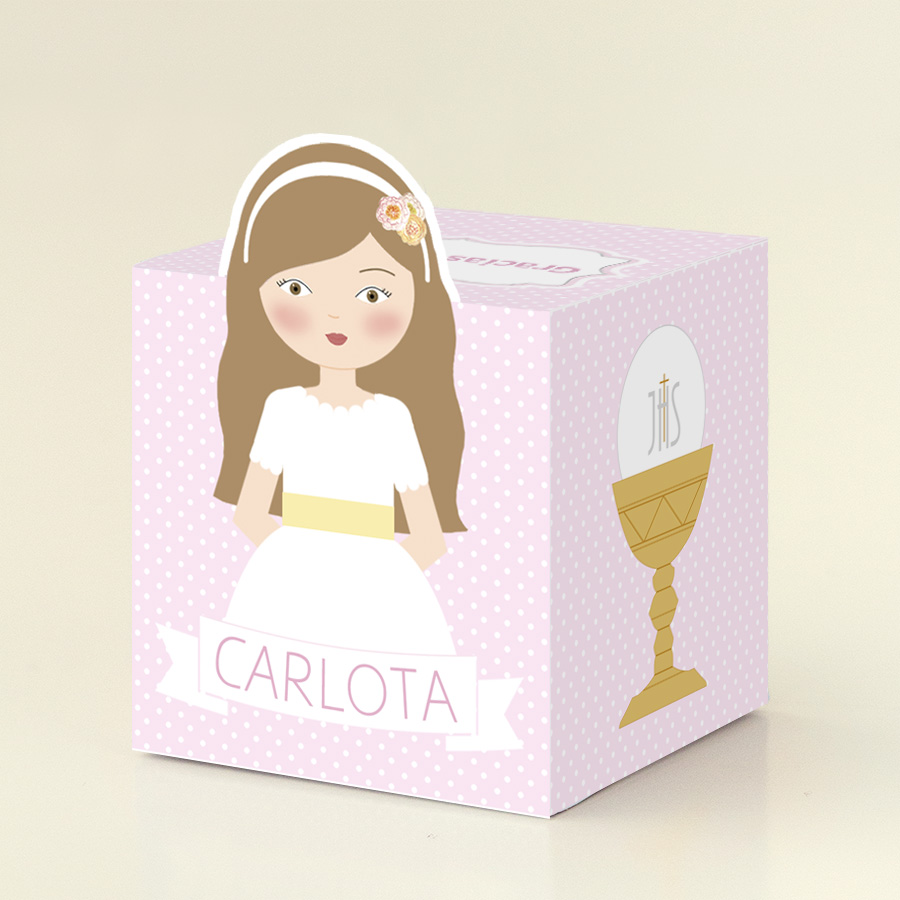 Imagen de producto: Imprimible de caja-cubo primera comunión - Carlota