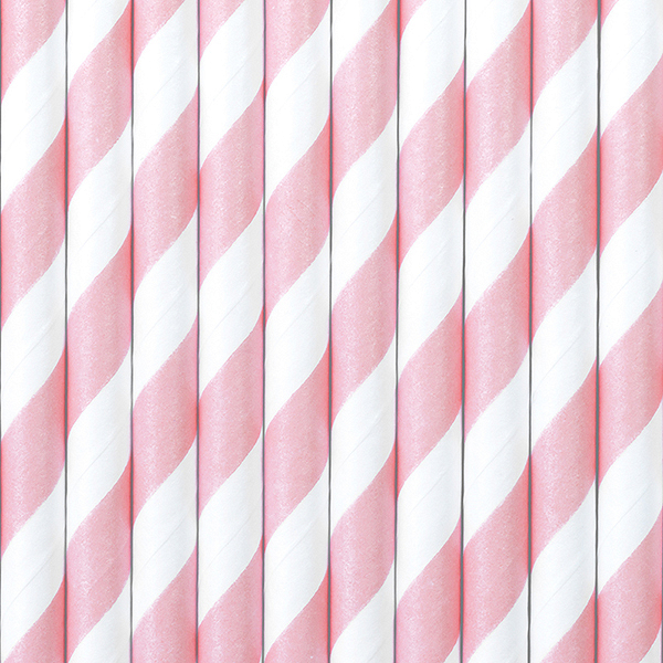 Imagen de producto: 10 pajitas rayas rosas