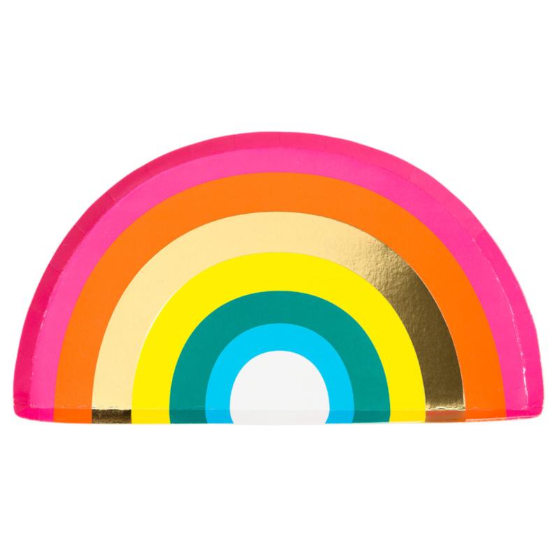 Imagen de producto: 12 platos de arcoiris con foil