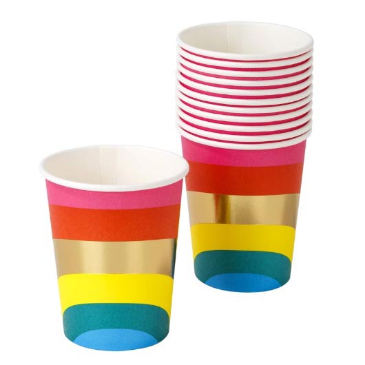 Imagen de producto: 12 vasos de arcoiris con foil