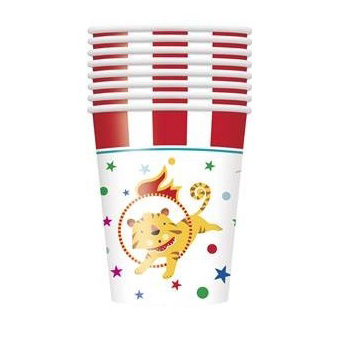 Imagen de producto: 8 vasos de circus carnival de 266 ml