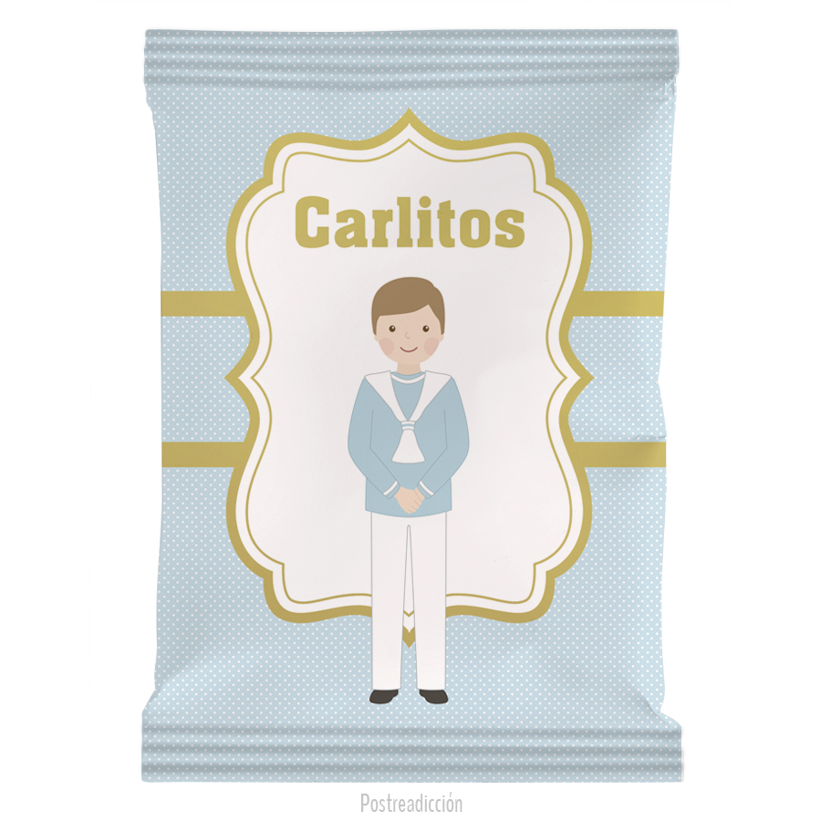 Imagen de producto: 10 bolsas para rellenar de niño de comunión Carlitos