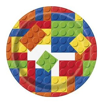 Imagen de producto: 8 platos de Lego de 18 cm