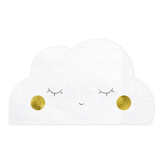 Imagen de producto: 20 servilletas de nubes, con foil dorado