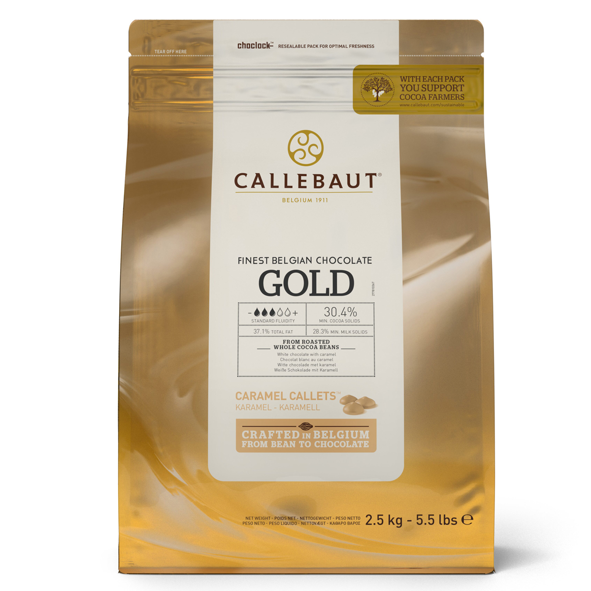 Imagen de producto: 245 g chocolate Gold Callebaut en gotas a granel