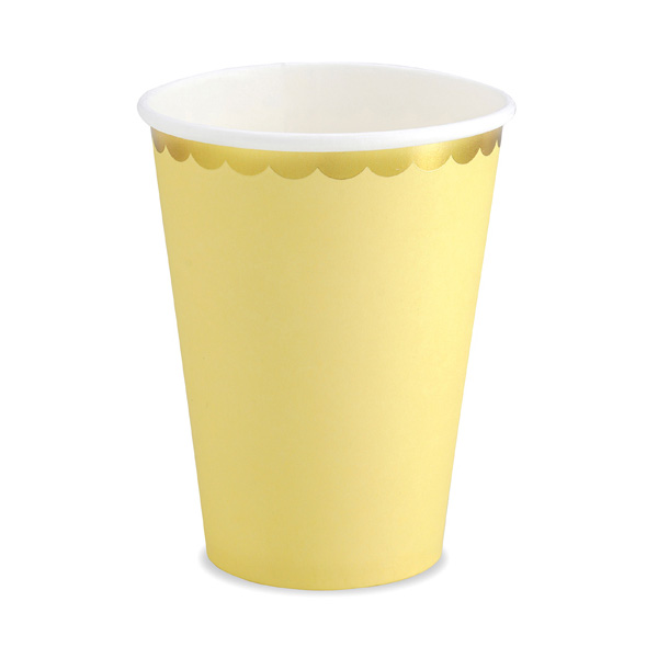 Imagen de producto: 6 vasos amarillos y dorados