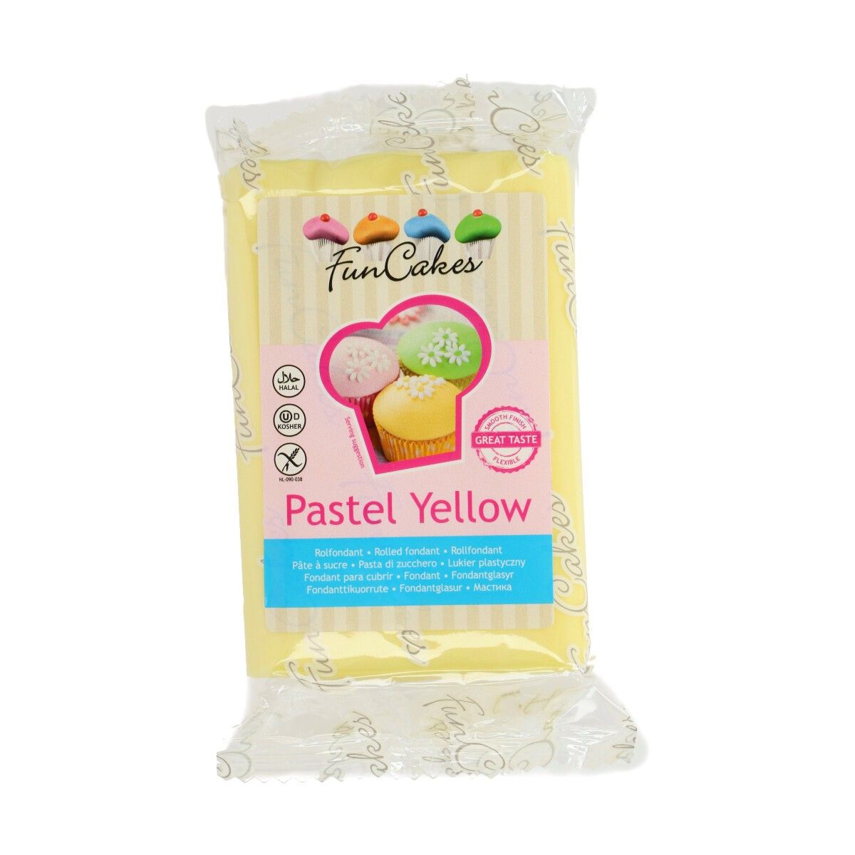 Imagen de producto: Fondant amarillo pastel, 250 g - Funcakes