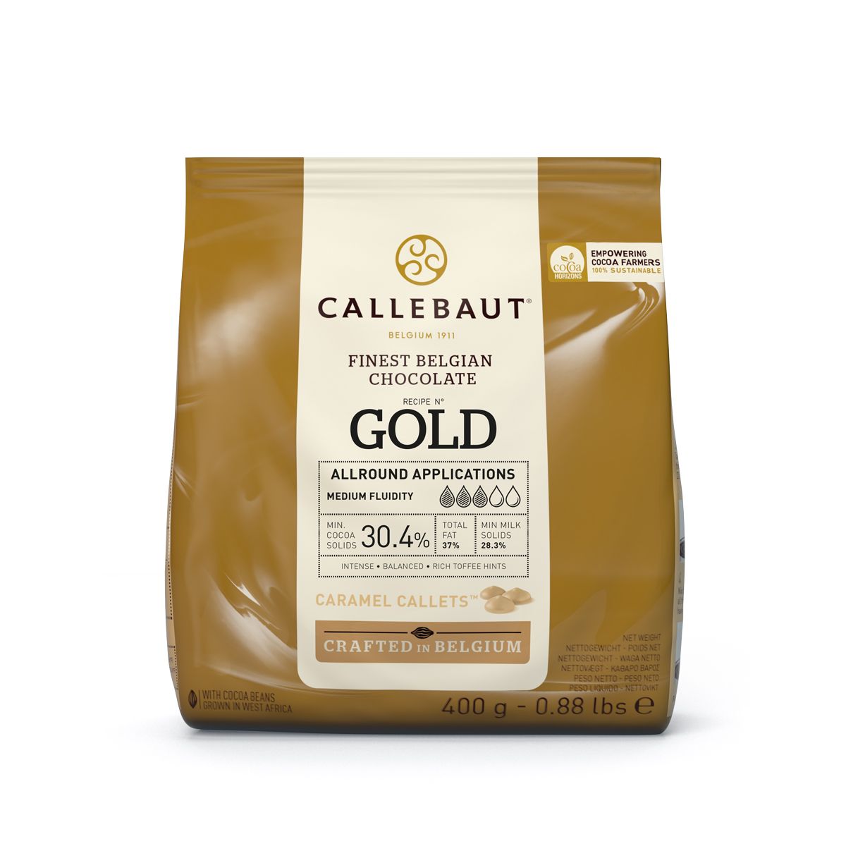 Imagen de producto: Bolsa 400 g chocolate Gold Callebaut en gotas