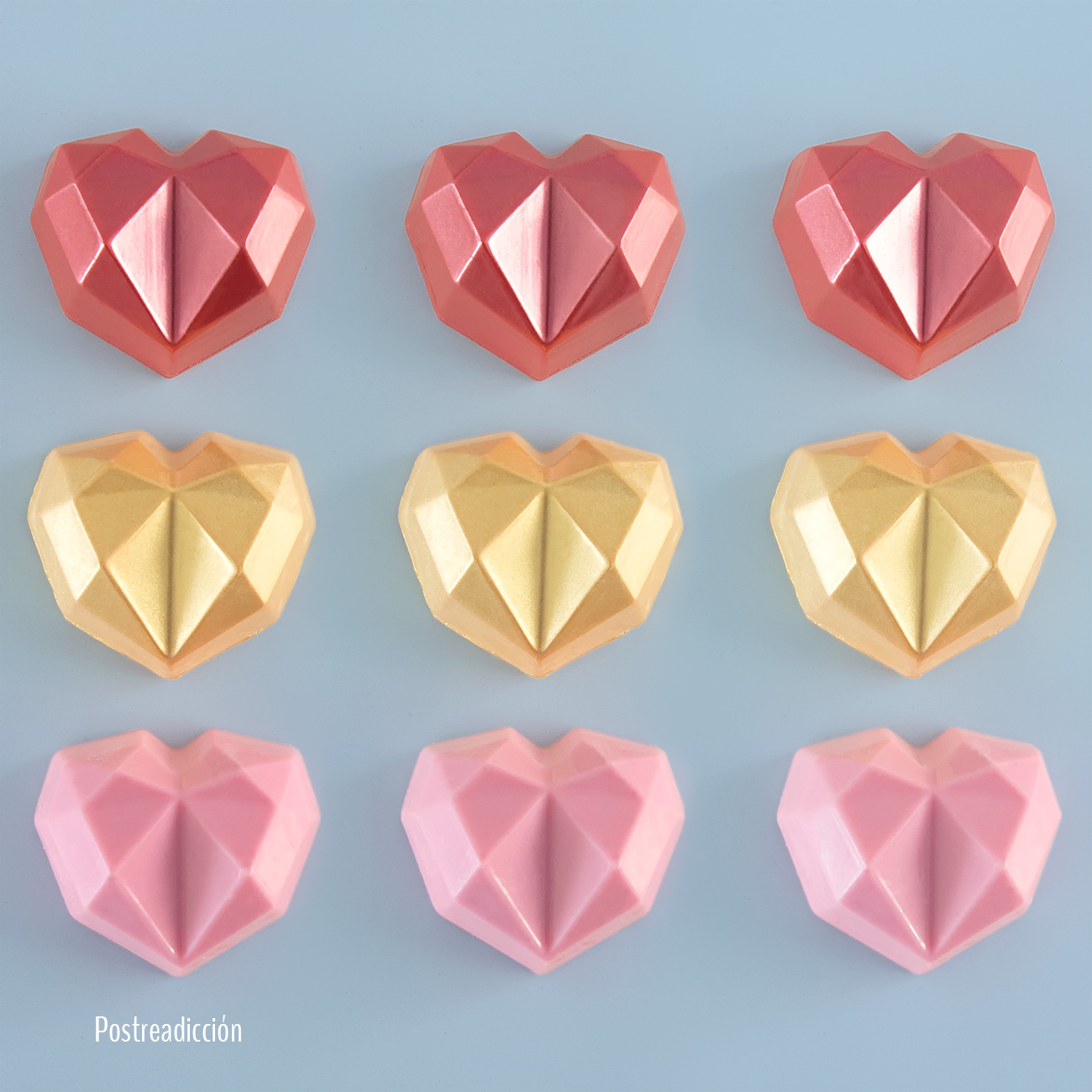 Imagen de producto: Molde 03 Portoformas: corazones pequeños geométricos
