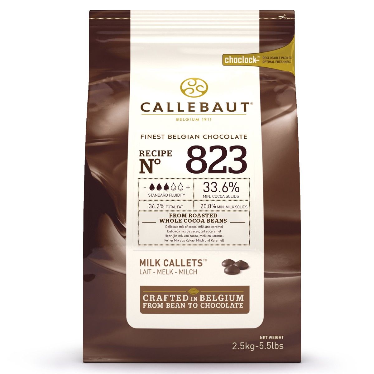 Imagen de producto: Bolsa 2,5 kg chocolate con leche Callebaut en gotas