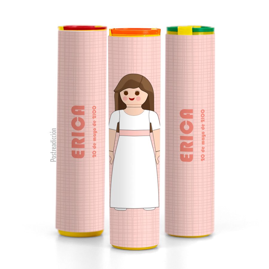 Imagen del producto: 6 tubos de Lacasitos de comunión click niña