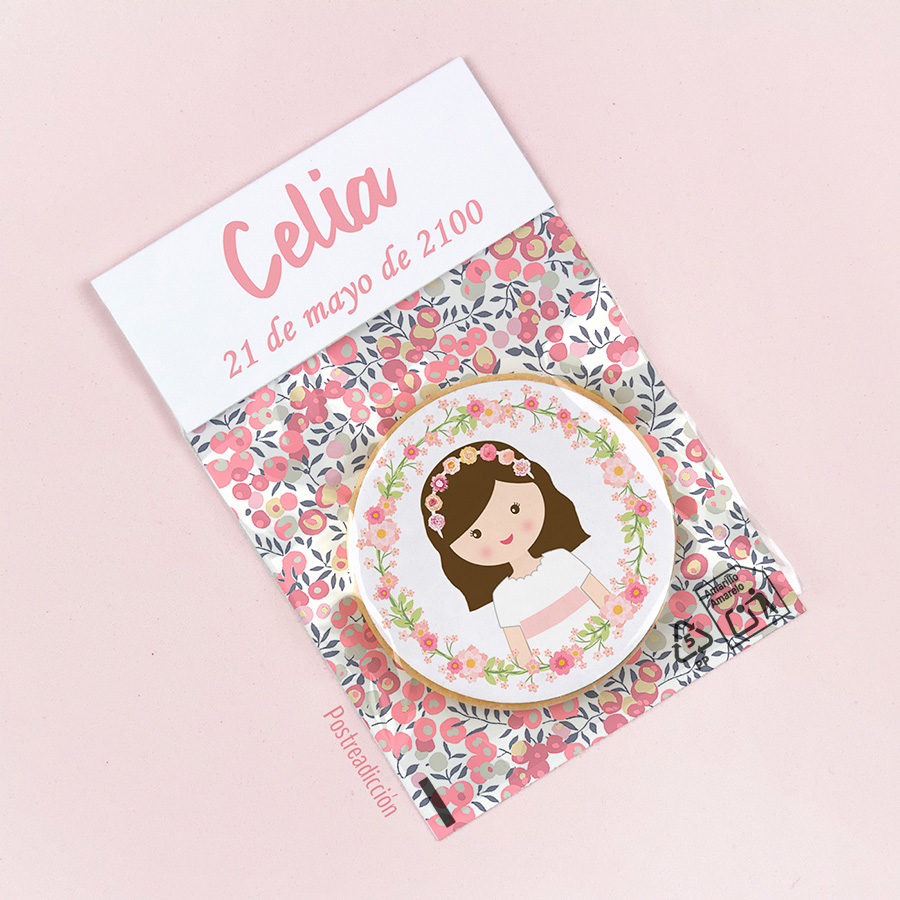 Imagen de producto: Cartulina con bolsita de 7 x 10 cm - fondo estampado