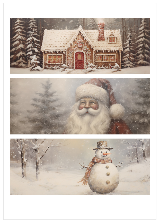 Imagen del producto: Modelo nº 2511: Casita, Papá Noel y muñeco de nieve para turrón