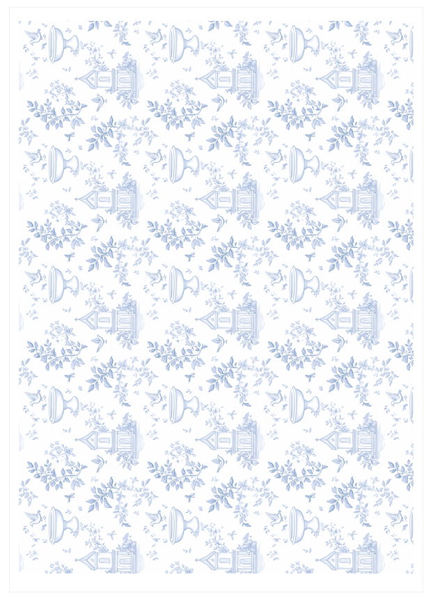 Imagen de producto: Modelo nº 2947: Toile de jouy Iglesia azul