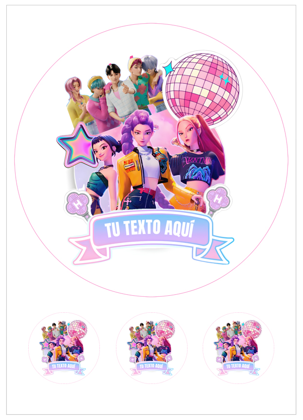 Imagen del producto: Modelo n&ordm; 3196: Kpop demon hunters para tarta