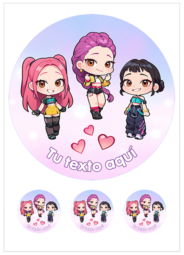 Imagen del producto: Modelo n&ordm; 3197: Kpop demon hunters para tarta