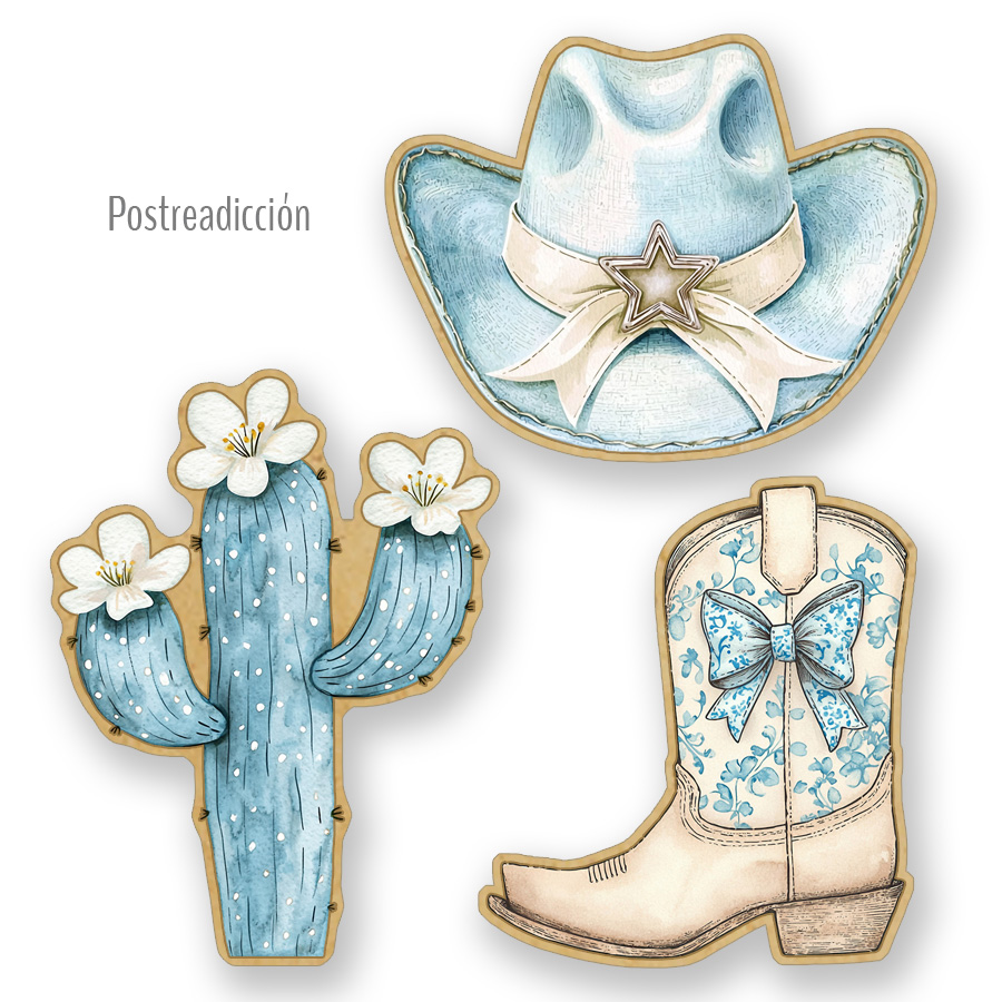 Imagen del producto: Set de 3 cortadores cowgirl azul