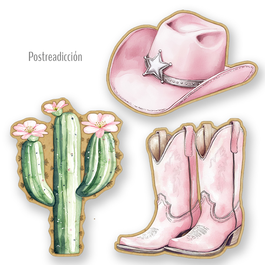 Imagen del producto: Set de 3 cortadores cowgirl rosa