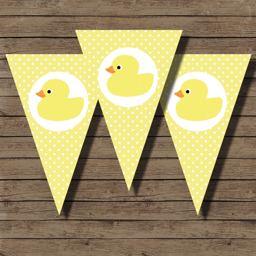 Imagen de producto: 3 banderines de patito amarillo